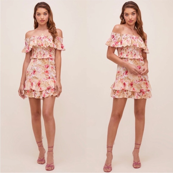 Astr Riviera Floral Ruffle Off Shoulder Dress - Picture 6 of 6